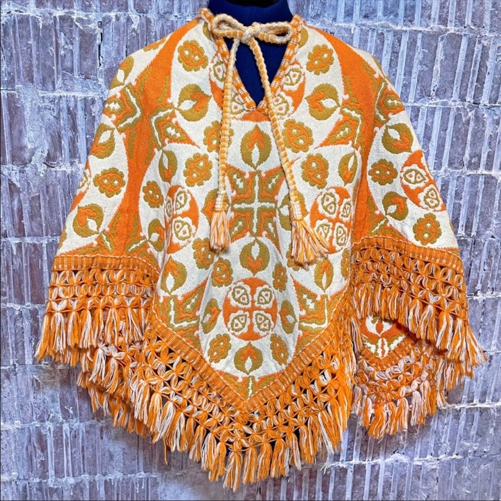 OOAK Rare* 1960’s tapestry handmade poncho one size fits all